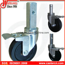 5 Inch Rubber Scaffold Caster with Square Stem